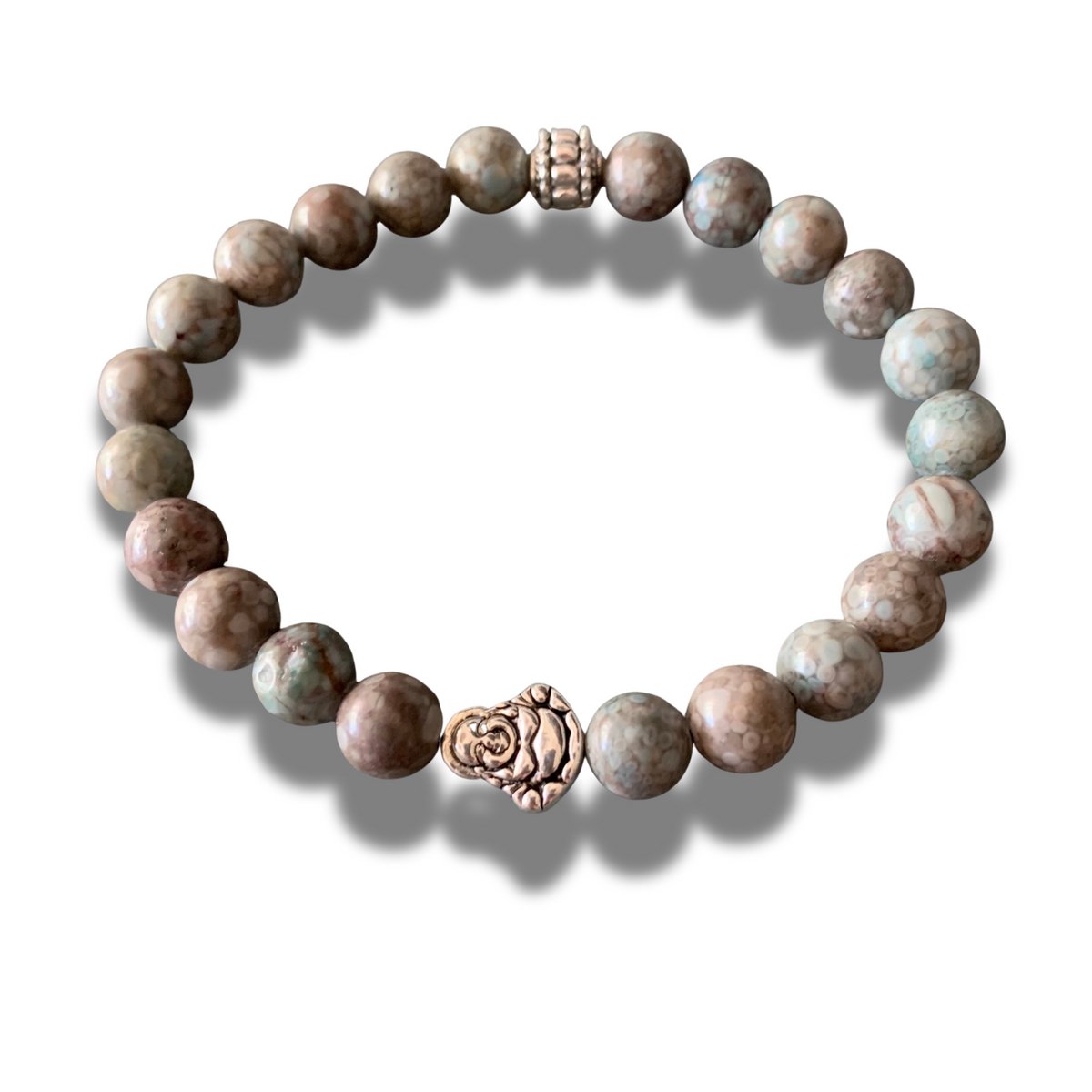 Armband - natuursteen - Calciet - Buddha - 8 mm 20 cm