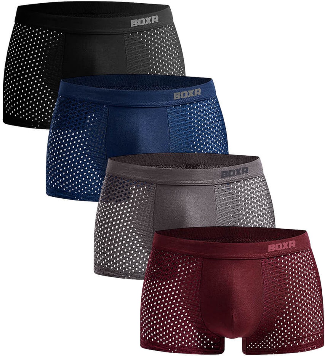 BOXR Boxershort Heren 4 Pack - Bamboe Ondergoed Heren - Duurzaam & Ademend - Zijdezacht - Perfecte Pasvorm - Heren Ondergoed - Onderbroeken Heren - Ideaal voor Dagelijks Gebruik & Sport - Maat S