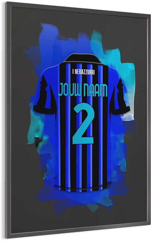 Affiche Man City avec personnalisation - Avec eigen naam et numéro - Format A3 - 29,7x42 cm - Papier semi-brillant - Inspiré des couleurs de Manchester City et d'un peu d'imagination