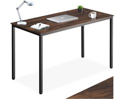 tectake® Bureau - Computerbureau - (Bureau)tafel van hout en metaal voor woonkamer, kantoor of eetkamer - Industrieel design - Zwart metalen frame - Afmetingen (LxBxH) 120 x 60 x 75,5 - Donkerbruin