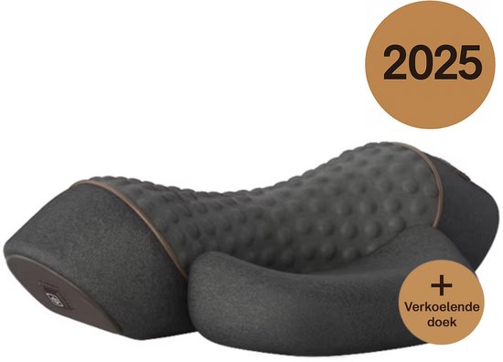 3-in-1 Nekmassage Apparaat met Warmtefunctie – Massagekussen voor Nek & Rug – Elektrische Nekmassager – Draadloos en Ergonomisch Ontwerp – Inclusief Verkoelende doek
