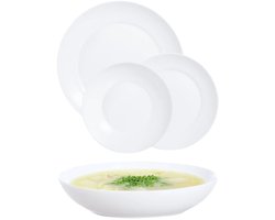Luminarc Apy Servies voor 6 Personen - 18 Delig - Wit Glas