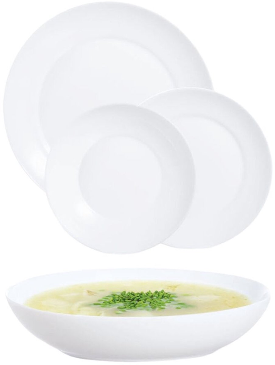 Luminarc Apy Servies voor 6 Personen - 18 Delig - Wit Glas