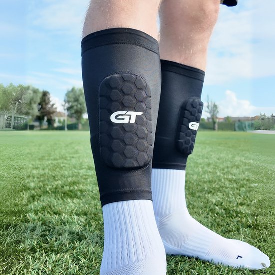 GT Sleeve Shin Pads Senior - 12cm x 7cm - ingebouwd - 12+ jaar - Ingebouwde Scheenbeschermers - Ultralichte Trainingsaccessoire voor Voetbal - Comfort & Bewegingsvrijheid - Unisex - Zwart van GT — afbeelding 4