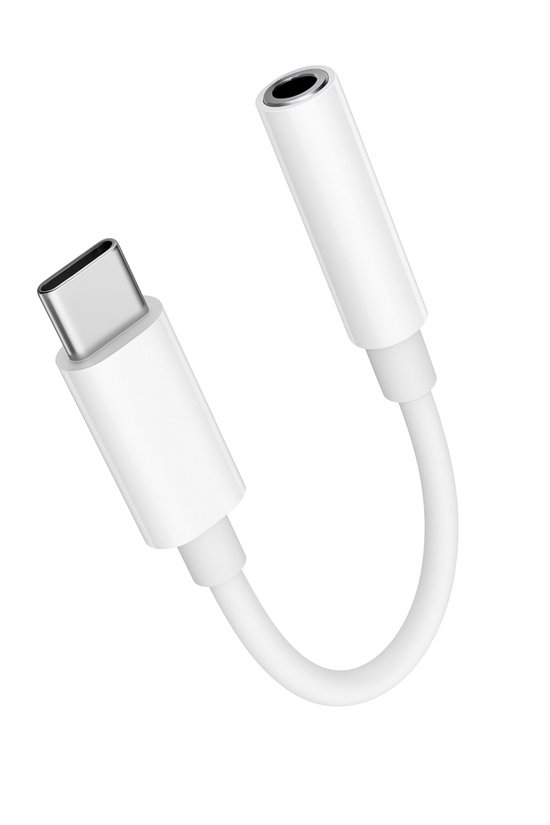 USB-C naar 3.5mm Jack Adapter - Wit - USB-C naar Aux Kabel - Audiokabel USB-C - Headphone Jack Converter