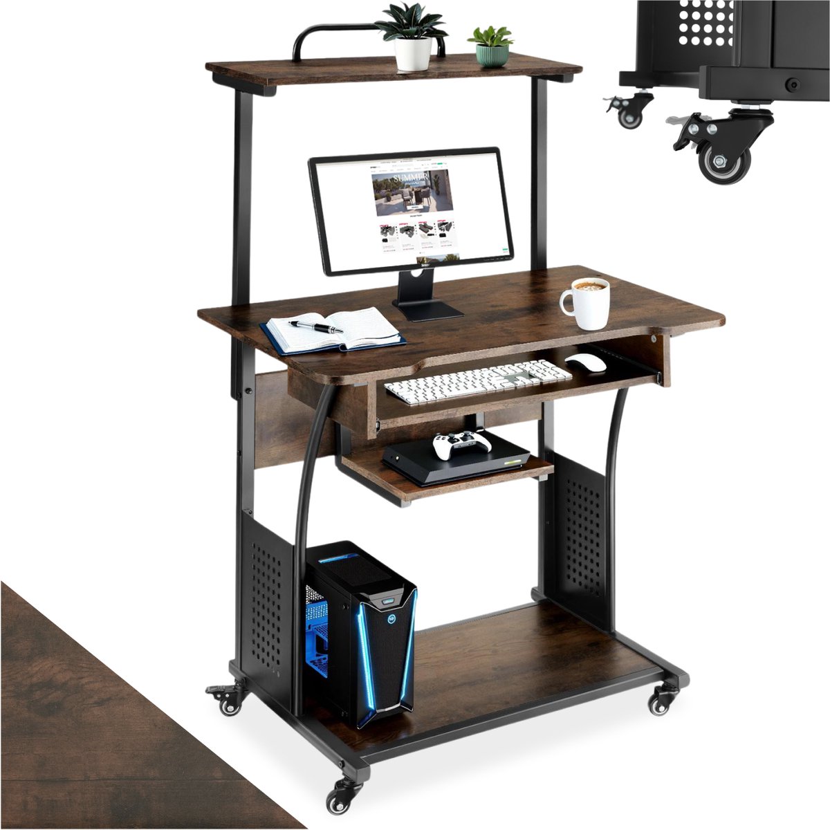 Tectake tectake Verrijdbaar Bureau