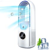 Bladloze Ventilator - Draagbare Tafelventilator - Stille/Timing - 6 Snelheden - Mini Airco - Aircooler - Energiezuinige Luchtkoeler - Luchtreinigers - Bladeless Bureau Ventilator - Bladeless Fan - USB - Bladloze Ventilator Die Koelt