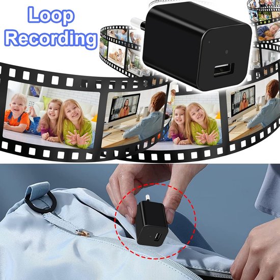 RFWR® Verborgen Mini Spionagecamera met USB-oplader en Bewegingsdetectie - HD 1080p Video-opname van Merkloos — afbeelding 3