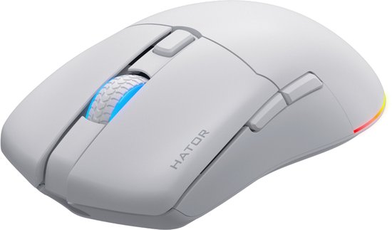 HATOR Pulsar 3 wireless, white Gaming Mouse - HATOR Optical Yellow 100M Switches PixArt PMW 3311(HTM631)