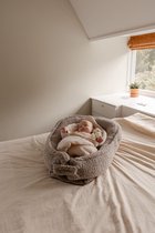 Benni & Ninni Babynest – Teddy Stof – Tan – Wasbaar – Verwijderbare Matras & Bumper – Zacht & Veilig – Newborn Nest – Met Koordjes & Drukknoopsluiting