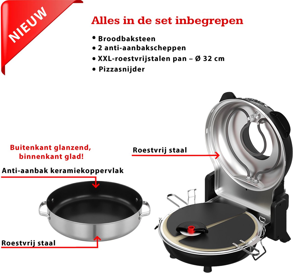 Eratec traditionele steenoven - Pizza Oven - Nieuw Model - Tasfirin