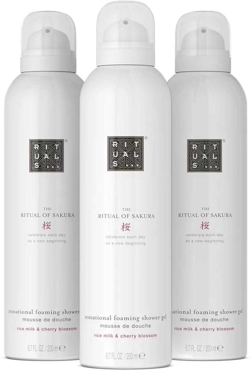 Rituals Sakura - 3 x Shower Gel a 200 ml = 600 ml + Gift bag