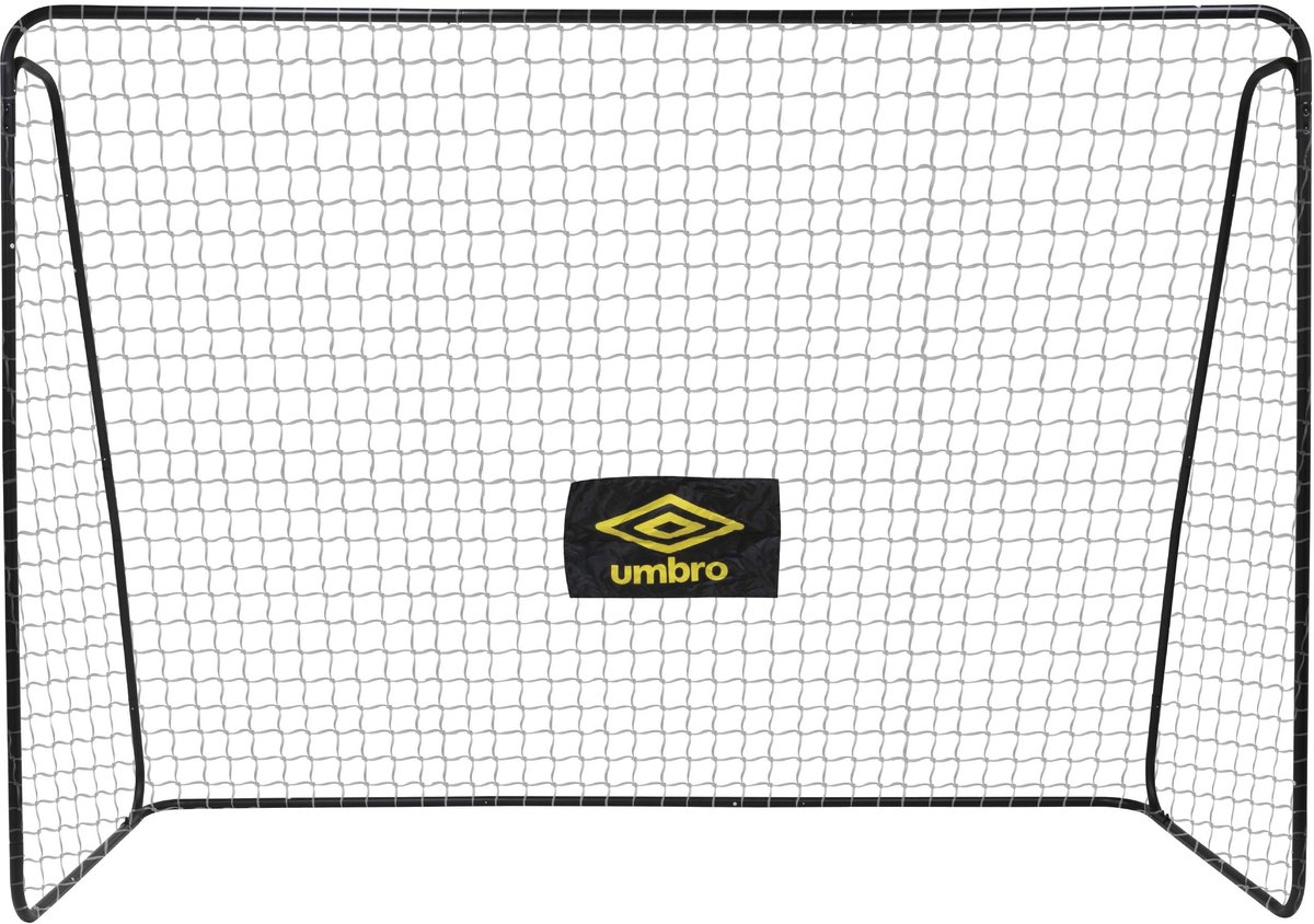 Umbro Voetbaldoel - Voetbal Goal 300 x 120 x 205 cm - Voetbalgoal Groot - Buitenspeelgoed voor Kinderen en Volwassenen - Snelle Montage - Voetbal Training Doel - Metaal - Zwart/ Geel