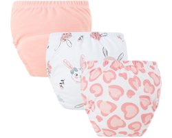 3-pack meisjesondergoed - Baby katoenen trainingsbroekjes - Herbruikbare peuter-toilettrainingsbroekjes - Ademende kinderluiers - Geschikt voor jongens en meisjes van 12 - 18 kg
