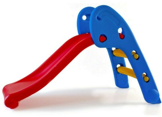 Peuterglijbaan 4-in-1 met Basketbalring en Ringwerpspel - Compacte