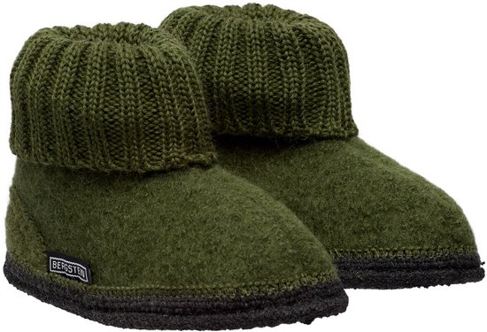 Bergstein Cozy Sloffen - Pantoffels voor dames, heren en kinderen - 100% Zuiver scheerwol - Forest