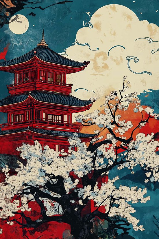 Japan Vintage Poster - Oosters Posters - Kunst - Wanddecoratie Woonkamer - 180 gram papier - S5996YR - Formaat 50 x 70cm