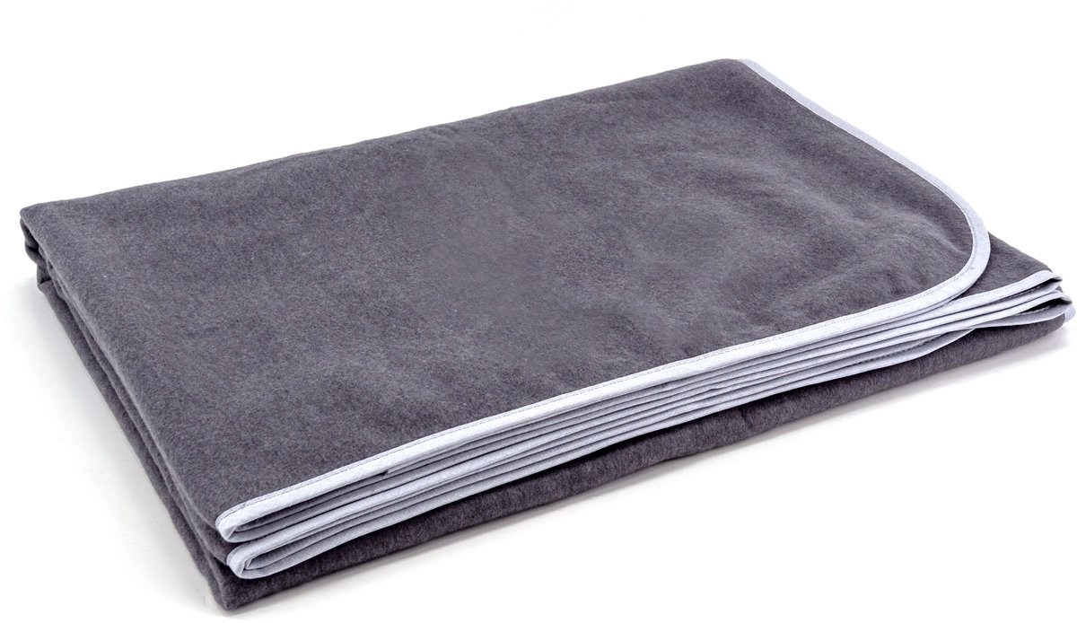 sleepling 150 x 200 cm plaid | knuffel- en sofadeken | van katoenmix | Made in Germany | wasbaar op 30 graden | donkergrijs