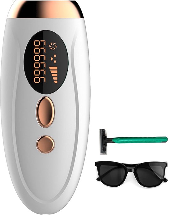 Ontharingssysteem voor vrouwen - Luxe laserontharing, compact en draagbaar IPL-ontharingsapparaat voor thuisgebruik (500.000 flitsen)