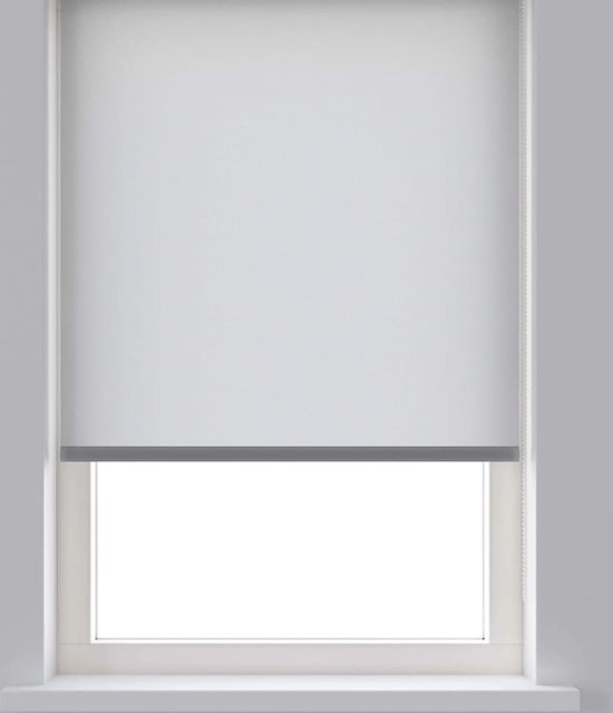 Visillo tendina acabado en pasabarras Carla liso blanco de 90 x 210 cm