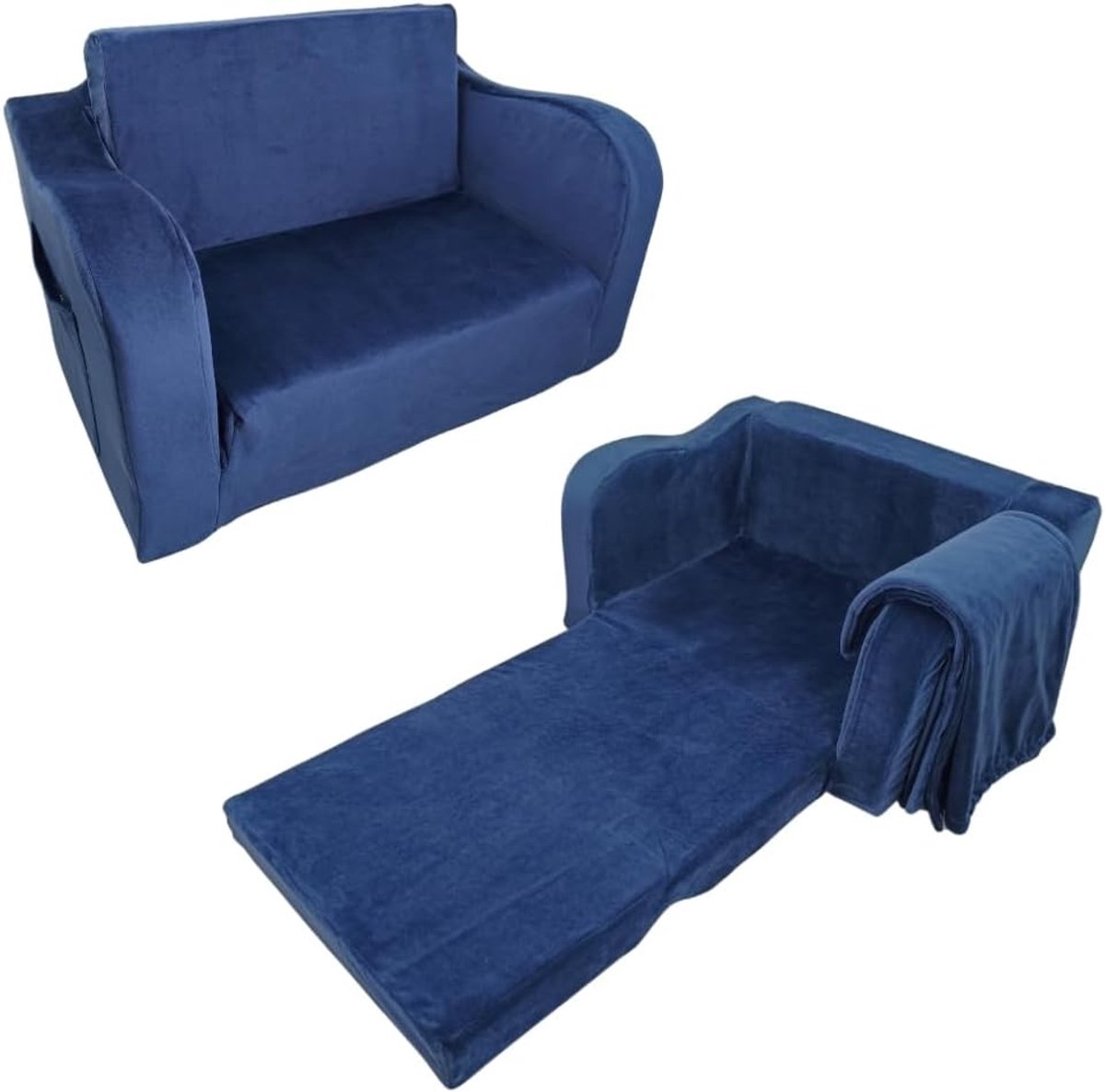 Lexium Store Lexium Grondbed - Peuterbed - Kinderbed - Bedhuisje - Huisbed - Grondbed Peuter - Laag Bed - Vloerbed Navyblauw