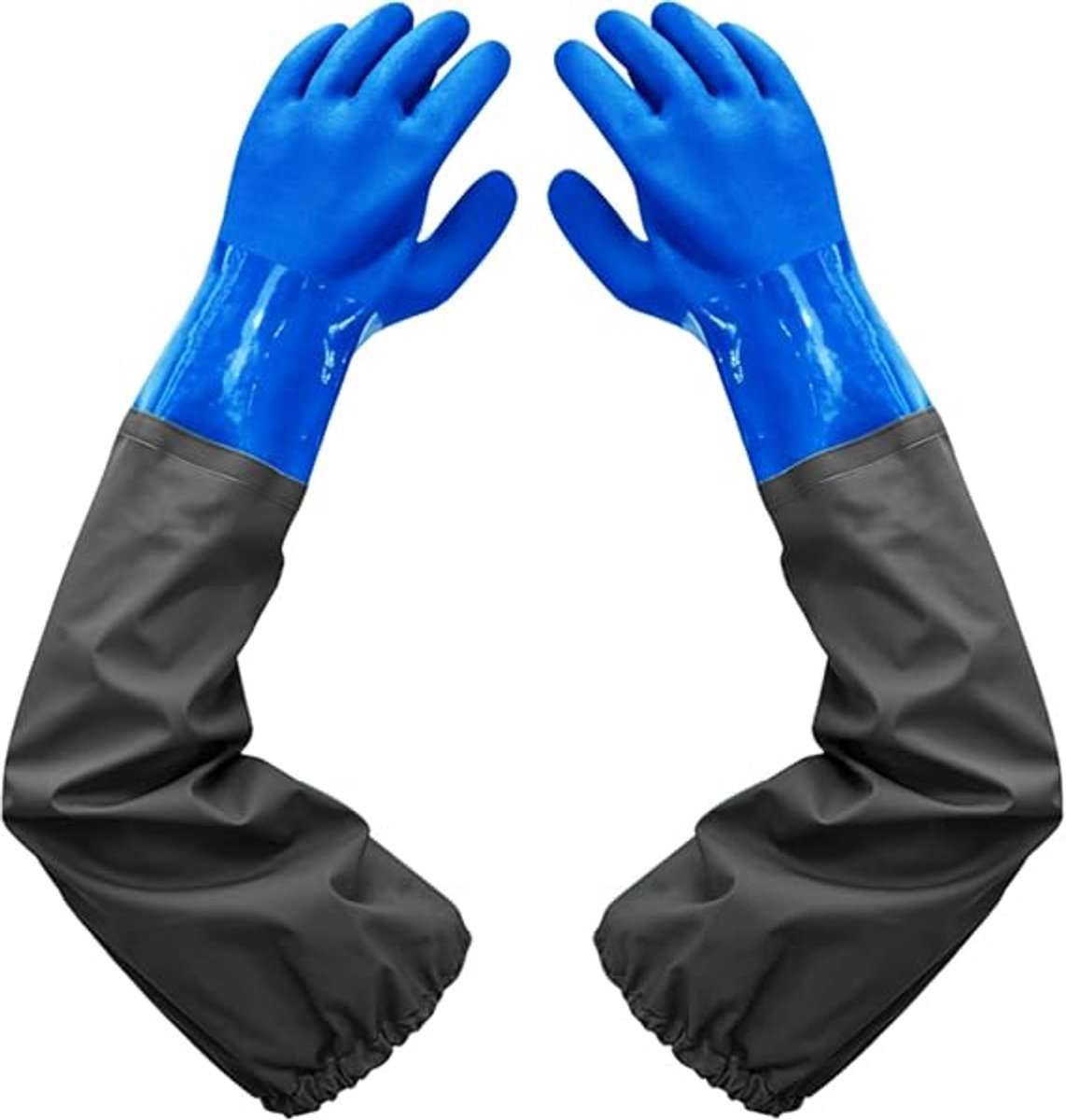 Rubberen handschoenen - Vijverhandschoenen - Waterdichte lange rubberen mouwen - Duurzame waterhandschoenen - Autowashandschoenen -Slijtvaste handschoenen voor in het water - Voor het vangen van vis en vissen en het graven va -Klushandschoenen