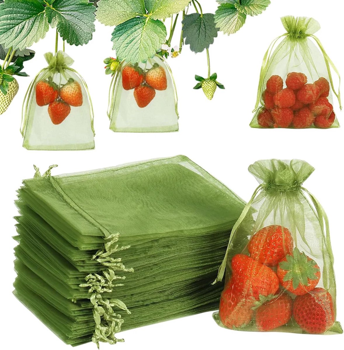 Rekx® - Fruithoes met trekkoord 10 x 15 cm - set van 50 stuks