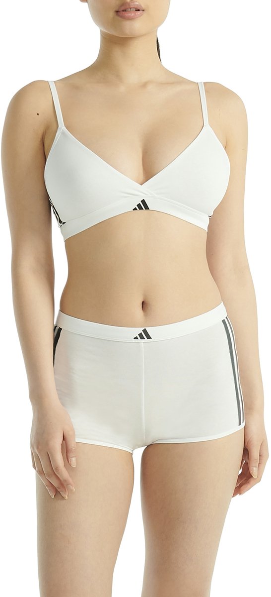 Adidas Sportswear TRIANGLE WRAP BRALETTE - Sport Active Essentials Cotton 3 Stripes – Damen Onderbroek - wit
