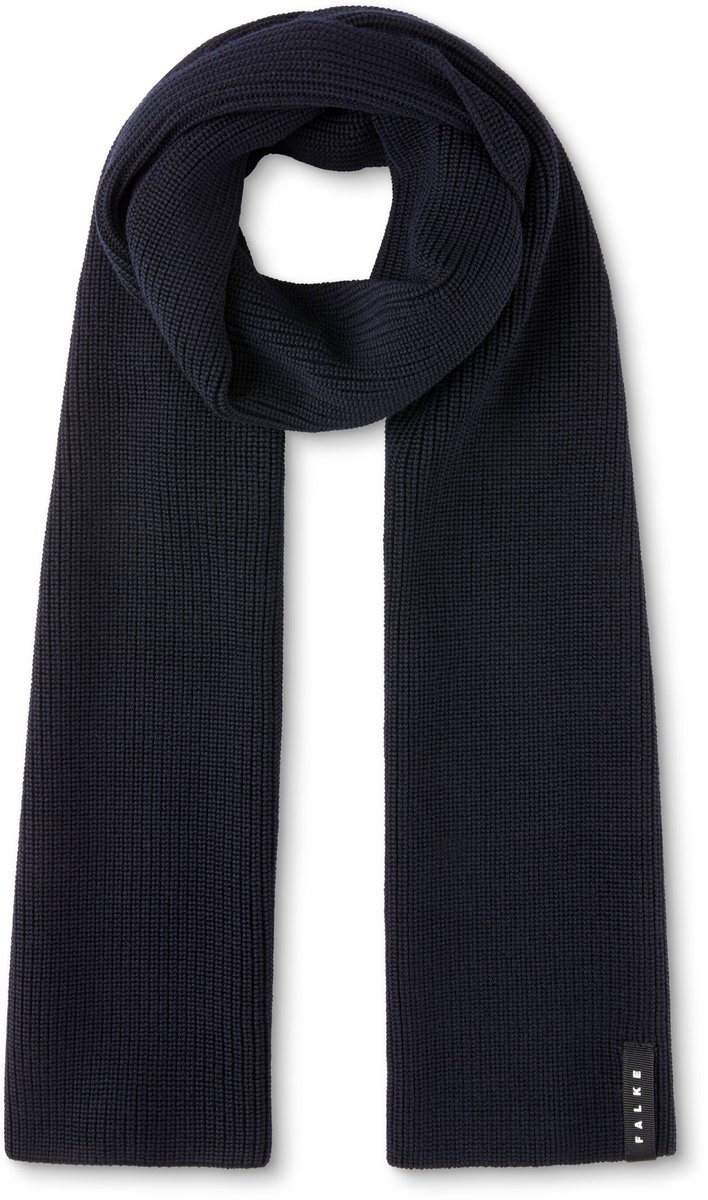 FALKE Basic Scarf Pearlstitch sneldrogend warm wol wintersjaal unisex blauw - maat ONESIZE