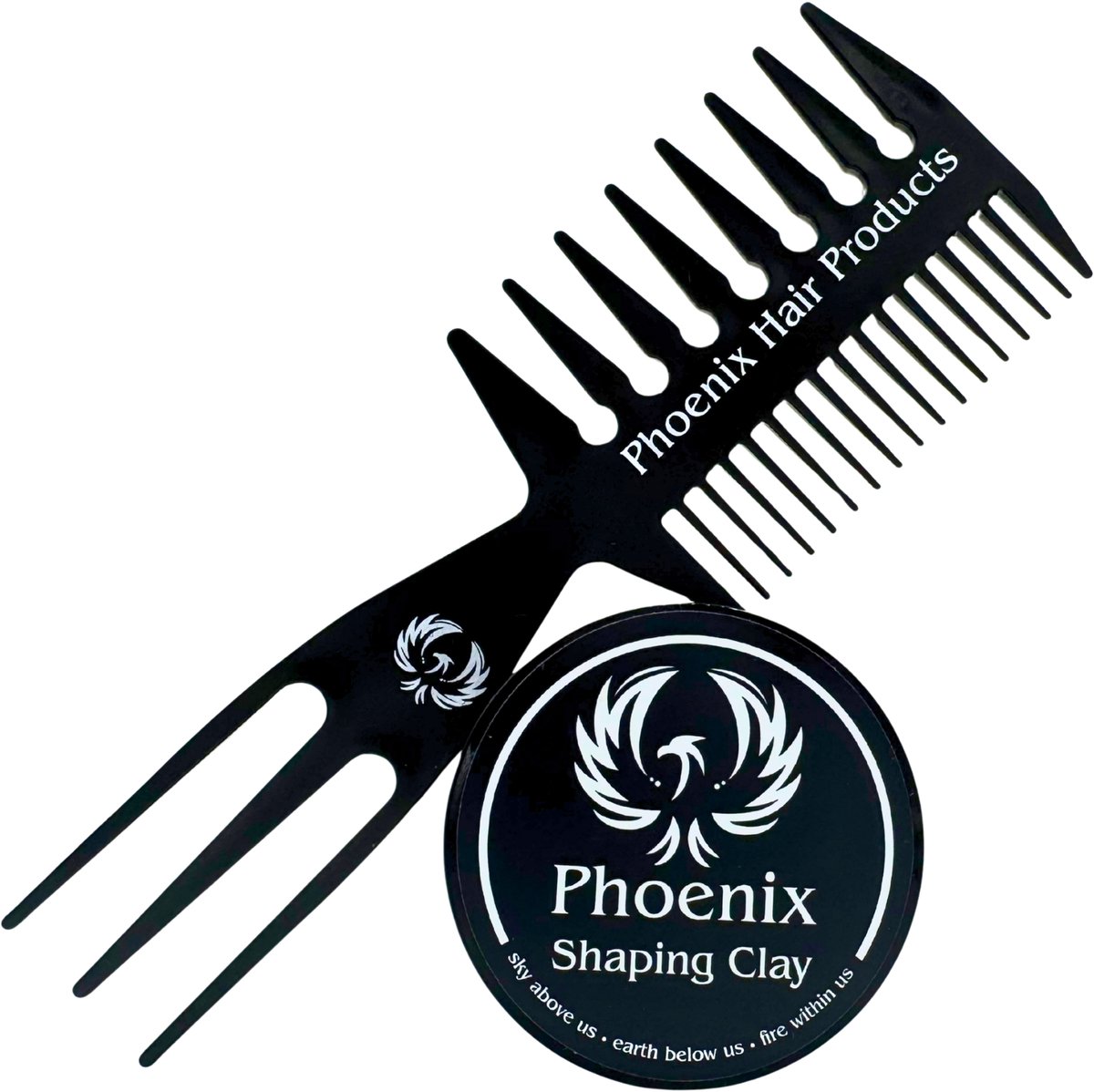 Phoenix Hair Products - Shaping Clay + Textuur Kam - 100ml - Styling klei - Matte look - Volume