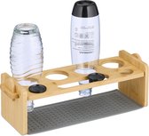 Égouttoir à bouteilles - 4 supports - adapté aux bouteilles Sodastream - bambou