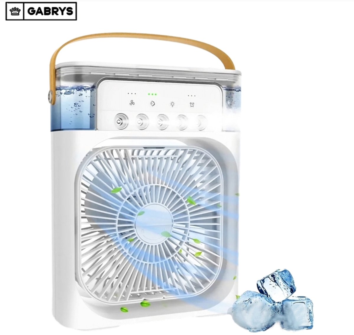 3-in-1 Mini Aircooler – Koeling, Bevochtiging & Ventilator – Wit – Draagbare Luchtkoeler