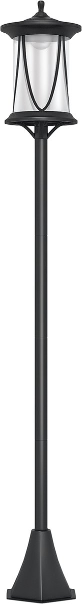 Outsunny lantaarn - zonne energie - 17L x 17B x 127H cm - zwart