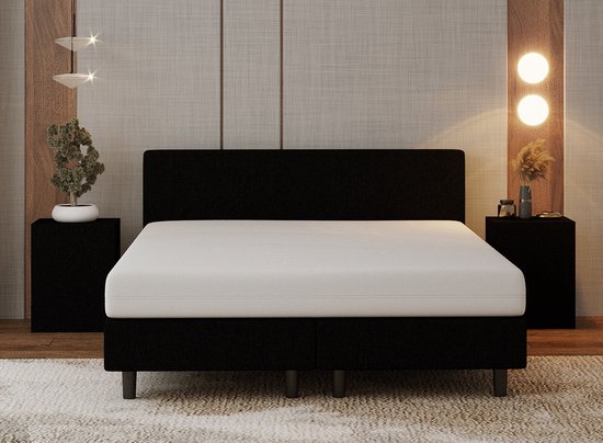 Nessa Boxspring Hotel - Zwart Stof - 160x200 cm - Inclusief - Nessa® - €519,00