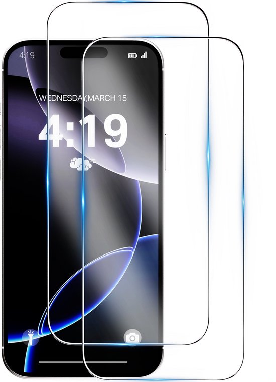 Screenprotector - 2 stuks - Geschikt voor iPhone 16 Pro Tempered Glass - Extra Sterk – beschermglas