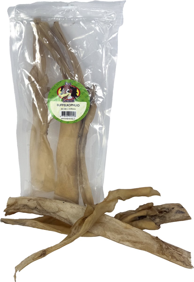 Runderkophuid Kauwsnack 35cm PETSNACK - Eiwitrijk, Hondenbeloning - 3 Stuks