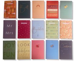 Cards & Crafts 50 Luxe Wenskaarten - Assorti - 12x17cm - Gevouwen kaarten met envelop
