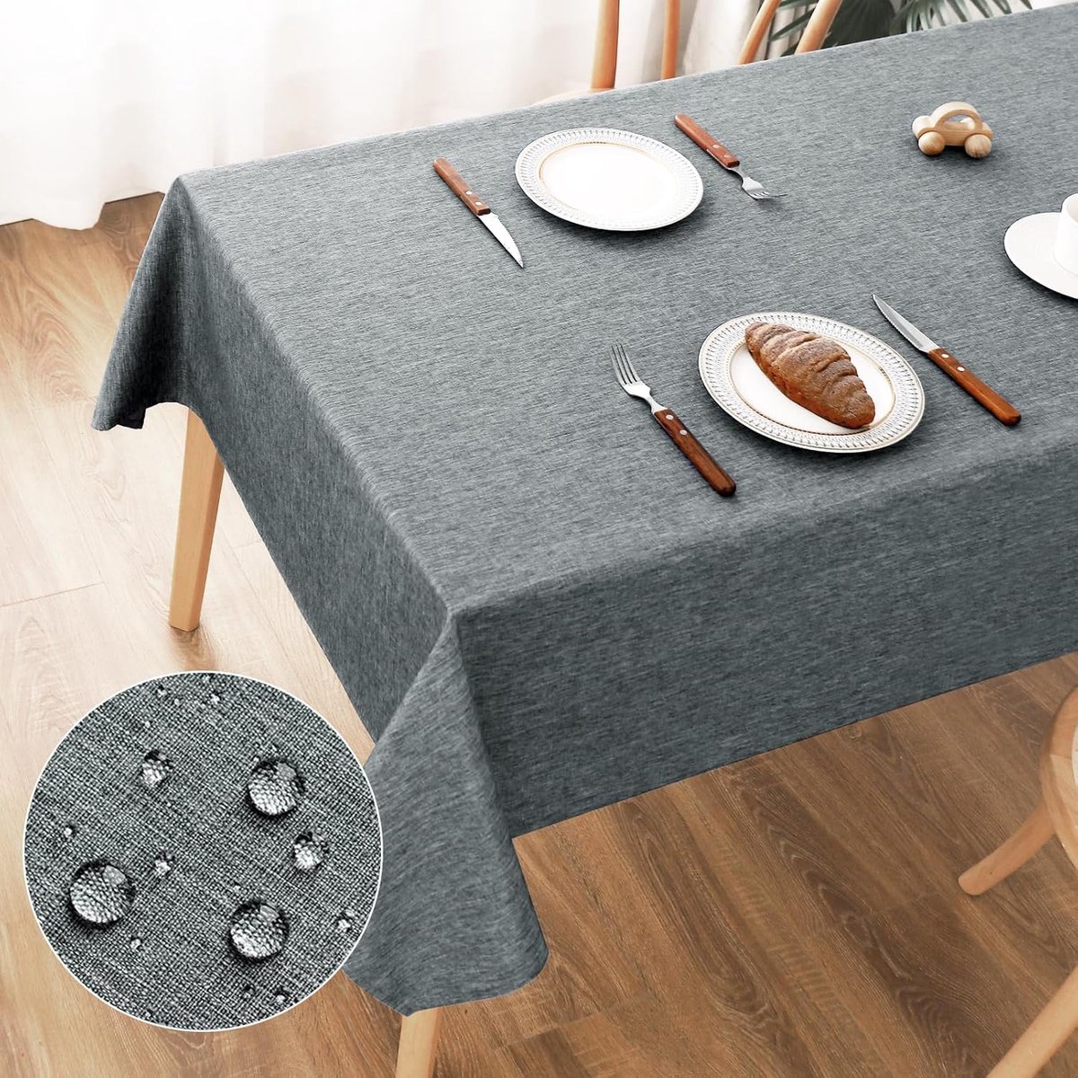 Tafelkleed in Stijlvolle Linnenlook met Waterafstotende Functie voor Diverse Ruimtes