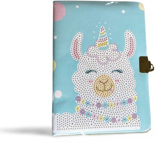 F4B Diamond Painting Notitieboek Lama - DIY Knutselset - Ronde Steentjes