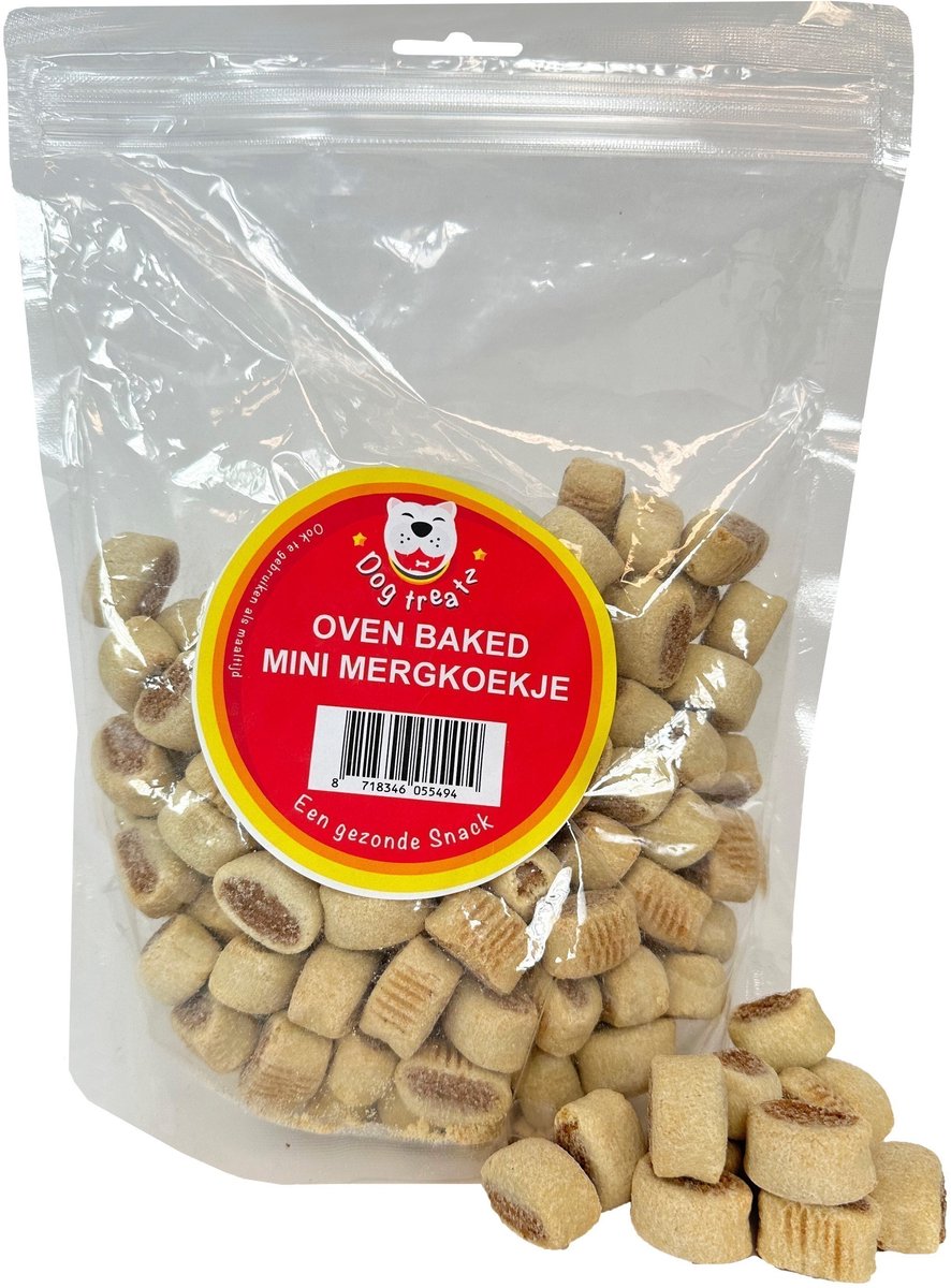 Dog Treatz Mini Mergkoekjes - Ovengebakken Hondensnack 600 Gr - Ideaal voor Kleine Honden