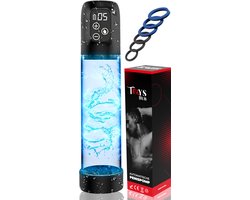 Toys Hub® Automatische Penispomp MAX met 6 Penisringen & Ebook - Elektrisch - USB Oplaadbaar - LED Scherm - Sex Toys voor Mannen - Penis Vergroter – 20 CM