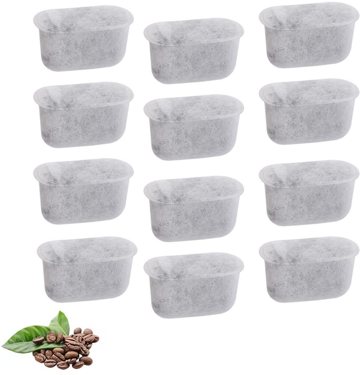 12 Stuks Houtskoolwaterfilter - Herbruikbare Koffiefilters - Vervan Gende Water Filter Onder Delen - Water Filters - Geschikt Voor Espresso Machines , Cuisinart Koffiezetapparaten - Geschikt Voor Delonghi Koffiezet Apparaat Water Filters
