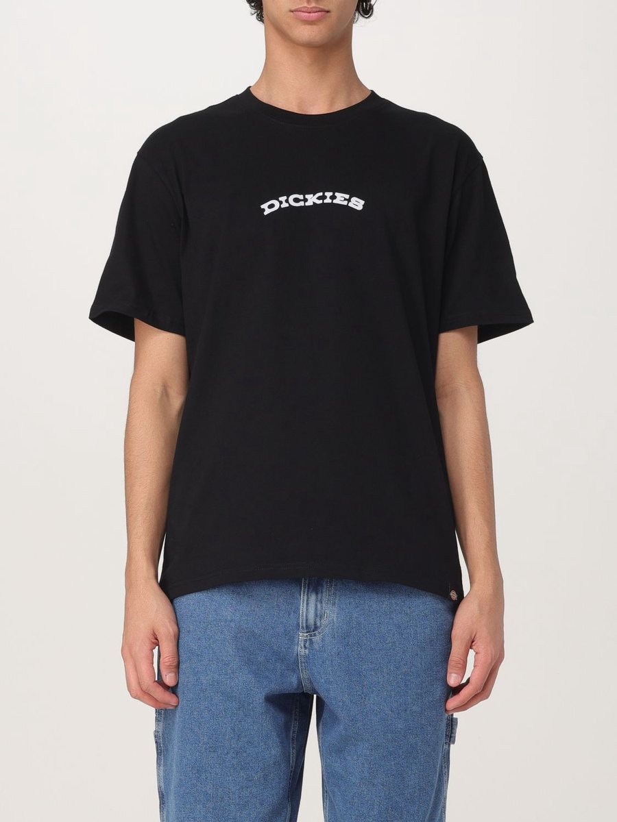Curved Logo Tee Short Sleeve T-Shirts Zwart
