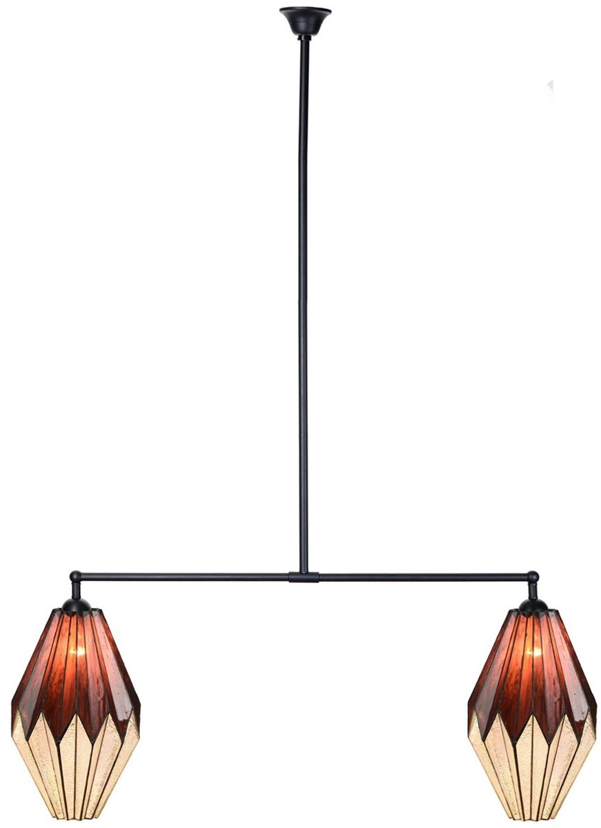 Coloured by Art Tiffany T-lamp 2 lichts Origami - Art Deco Trade Zwart