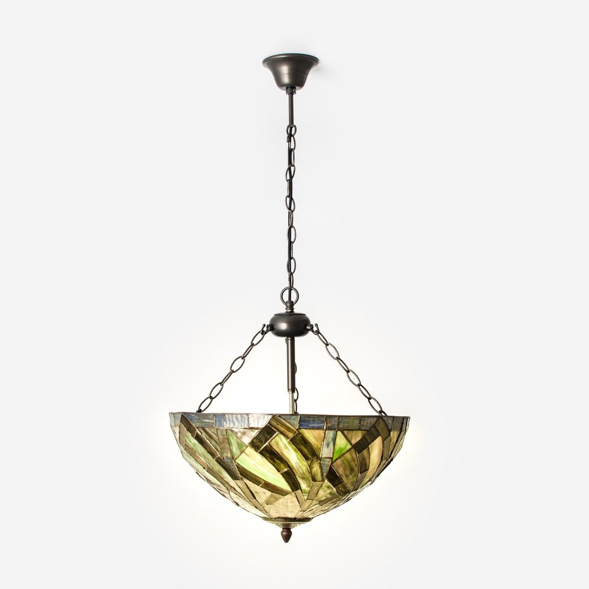 Coloured by Art Willow hanglamp aan ketting up lighter - Art Deco Trade Donkergroen