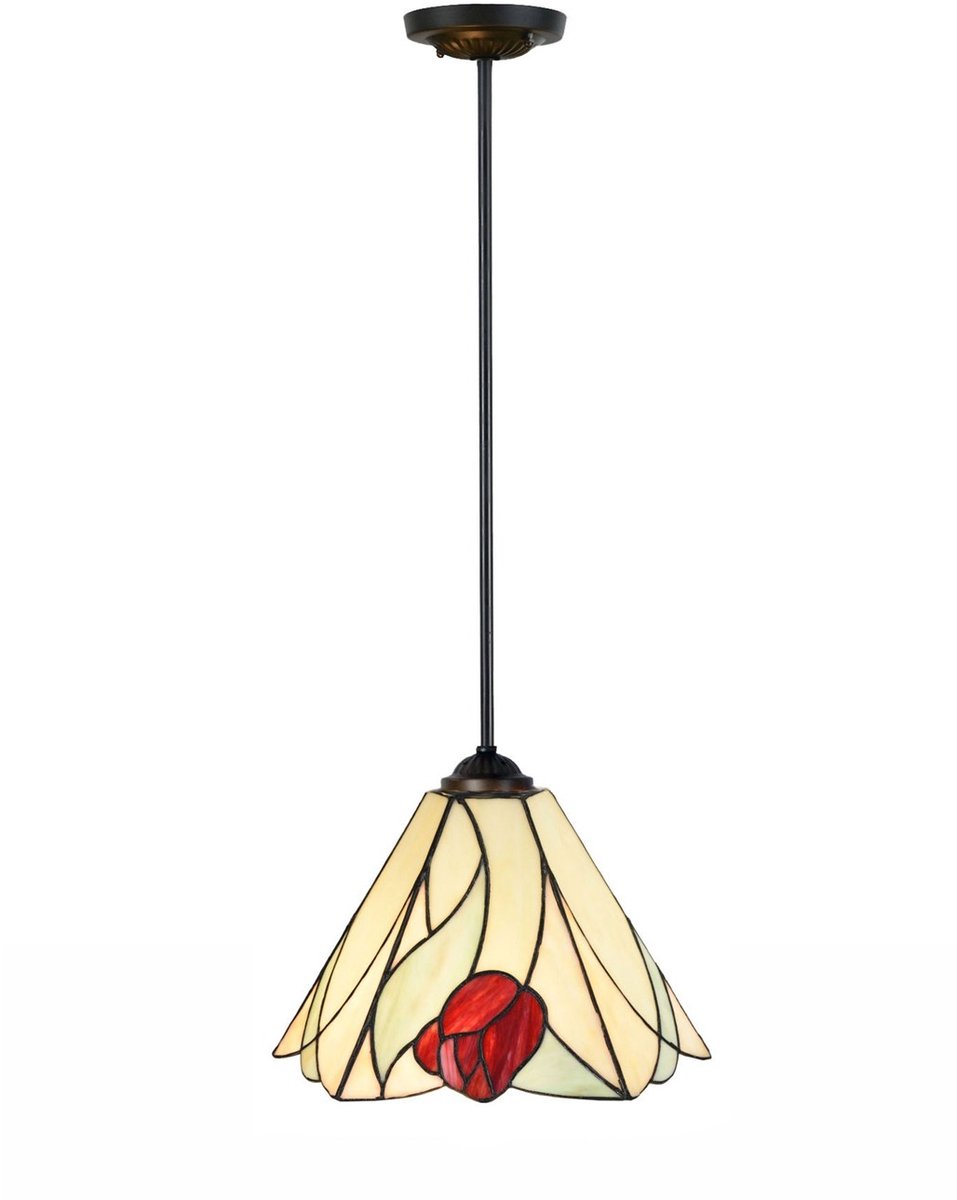 Coloured by Art Tiffany Hanglamp Tulip Pendant - Art Deco Trade Rood