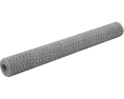 vidaXL - Kippengaas - 25x1,2 - m - gegalvaniseerd - staal - zilverkleurig