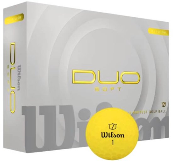 Wilson DUO Soft Golfballen 2025 - Geel - 12 Stuks