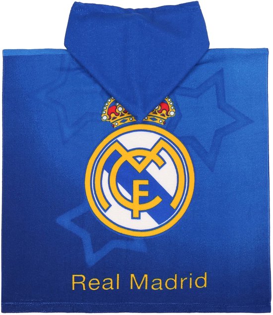 Serviette de bain enfant Real Madrid, Poncho à capuche à séchage rapide pour enfants 55 x 110 cm OEKO-TEX
