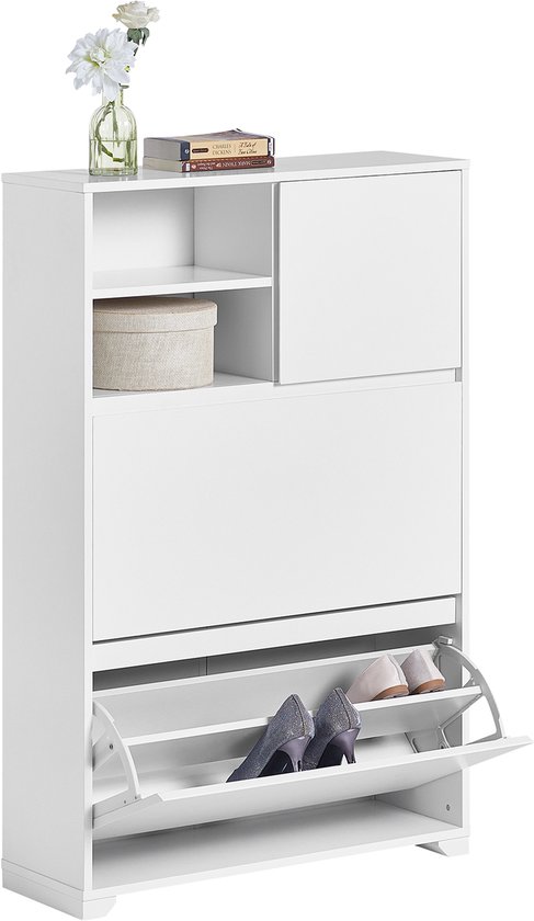 Schoenenkast Dallas Wit - 54x103x25 cm